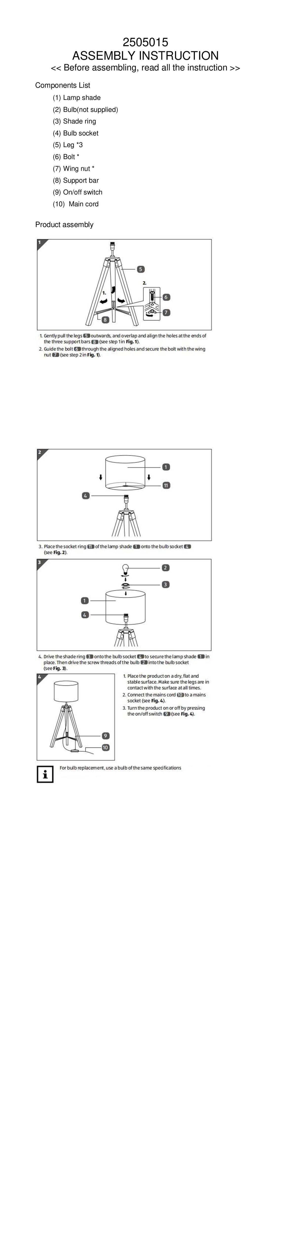Chelsea Tripod Table Lamp With Black Base